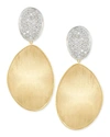 MARCO BICEGO LARGE DIAMOND LUNARIA 18K GOLD DOUBLE-DROP EARRINGS,PROD206210325