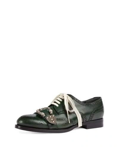 Gucci Queercore Brogue Shoes In Black
