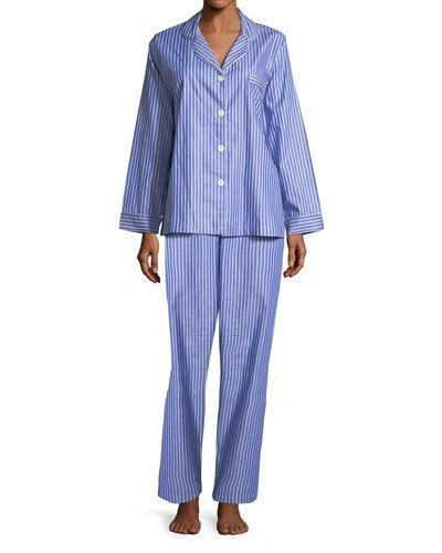 P Jamas St. Andrews Striped Pajama Set In Blue/white