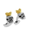 TATEOSSIAN KING SKULL CUFF LINKS W/GOLDEN PLATING,PROD200730116