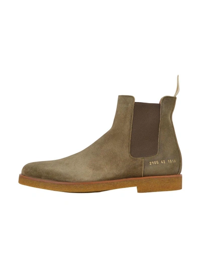 Common Projects Suede Chelsea Boots In Brown