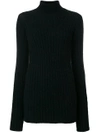 BALMAIN BALMAIN RIBBED TURTLENECK SWEATER - BLACK,106719865M12469854