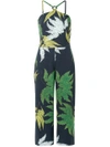 ANDREA MARQUES PRINTED MIDI JUMPSUIT,MACACAOCROPPEDCARGOLA12112432