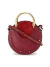 Chloé Chloe Small Pixie Shiny Goatskin, Calfskin & Suede Double Handle Bag In Red