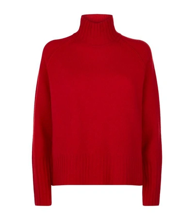 Whistles Funnel Neck Wool Sweater In Red