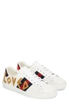 GUCCI NEW ACE EMBROIDERED SNEAKER,497090DOPE0