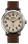 SHINOLA THE RUNWELL LEATHER STRAP WATCH, 41MM,S0110000110