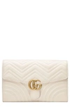 GUCCI GG MARMONT 2.0 MATELASSE LEATHER CLUTCH - WHITE,498079DTDIT