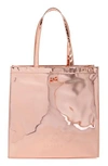 TED BAKER JENCON MIRRORED LARGE ICON TOTE - PINK,XA7W-XBX7-JENCON