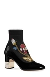GUCCI CANDY FLORAL EMBROIDERED BOOTIE,4966099JE10