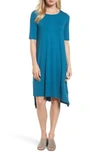 EILEEN FISHER JERSEY ASYMMETRICAL A-LINE DRESS,F7VFF-D4070M