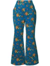 GUCCI GUCCI CROPPED FLORAL FLARES - BLUE,480241ZJP5612483525