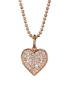 SYDNEY EVAN 14K Rose Gold & Diamond Heart Pendant Necklace