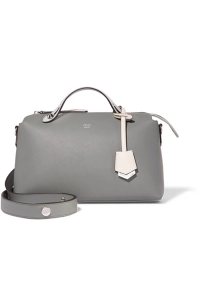 Fendi By The Way Small Leather Shoulder Bag In Grey Green
