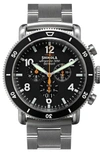 Shinola 'the Black Blizzard' Chronograph Interchangeable Strap Watch, 48mm (limited Edition) In Silver/ Black