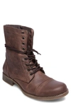 Steve Madden Troopah-c Cap Toe Boot In Brown Leather