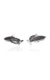 JAN LESLIE CURVED SHARK STERLING SILVER CUFFLINKS,S1106GY