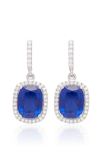 Anabela Chan Women's Comet 18k White Gold Sapphire; Diamond Earrings In Blue