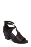 Eileen Fisher Lou Washed Leather Sandal In Black Leather