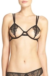 Bluebella Emerson Underwire Floral Lace Open-cup Bra In Black