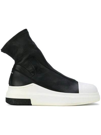 Cinzia Araia Sock-like Upper Sneaker Boots In Black