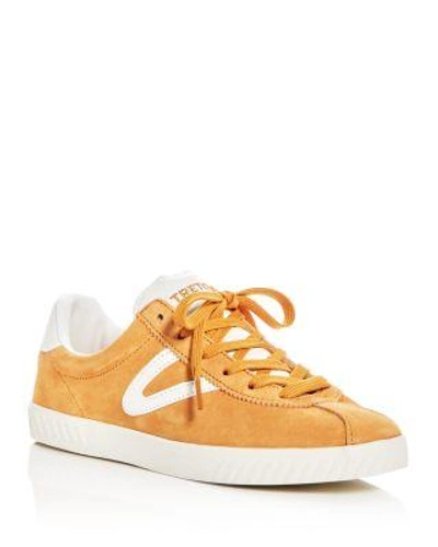 Tretorn Women's Camden Suede Lace Up Trainers In Yellow