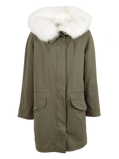 Yves Salomon Concealed Fastening Parka In Green
