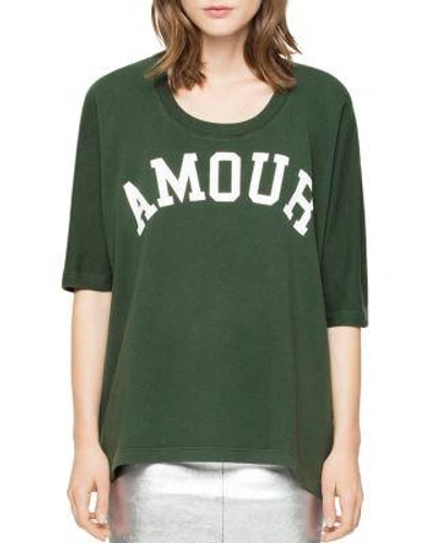 Zadig & Voltaire Amour Graphic Tee In Green