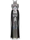 MARCHESA NOTTE PLEATED SEQUINED COLUMN GOWN,N15G036412204517