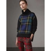 BURBERRY Tartan Panel Wool Cashmere Turtleneck Sweater,40638511