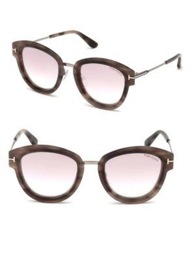 Tom Ford Mia 55mm Cat Eye Sunglasses - Pink Melange Havana Acetate