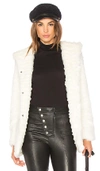 Etienne Marcel Indigo Faux Fur Coat In White