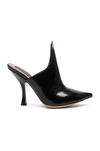 Y/PROJECT Y PROJECT LEATHER STEFANIA MULES IN BLACK,STEPHANIA MULE