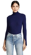 ENZA COSTA RIB LONG SLEEVE TURTLENECK