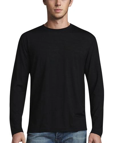 Derek Rose Mens Black Basel Long-sleeved Stretch-modal Top Xxl