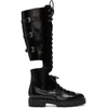 VALENTINO GARAVANI Black Valentino Garavani Soul Rockstud Knee-High Military Boots