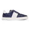 VALENTINO GARAVANI Blue & White Valentino Garavani Glitter Flycrew Rockstud Sneakers