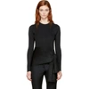 3.1 Phillip Lim Black Lurex Waist Tie Pullover