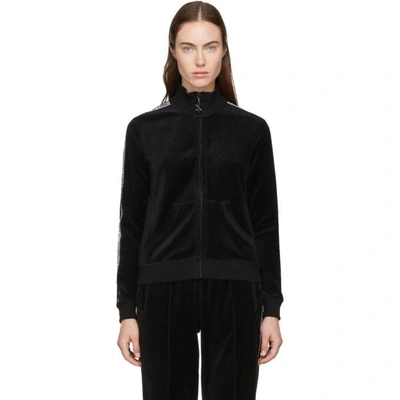 Opening Ceremony Intarsia-trimmed Velour Track Jacket In Black