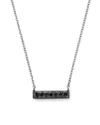 DANA REBECCA DESIGNS BLACK DIAMOND SYLVIE ROSE MINI BAR NECKLACE IN 14K WHITE GOLD AND BLACK RHODIUM, 16,N207