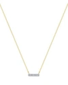DANA REBECCA DESIGNS 14K WHITE AND YELLOW GOLD SYLVIE ROSE MINI BAR NECKLACE WITH DIAMONDS, 16,N201