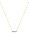 Dana Rebecca Designs 14k White And Yellow Gold Sylvie Rose Mini Bar Necklace With Diamonds, 16 In Gold