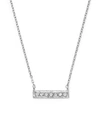 DANA REBECCA DESIGNS 14K WHITE GOLD SYLVIE ROSE MINI BAR NECKLACE WITH DIAMONDS,N205