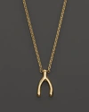 ZOË CHICCO 14K YELLOW GOLD SMALL WISHBONE NECKLACE, 16,BWN 14K