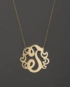 JANE BASCH 14K YELLOW GOLD SWIRLY INITIAL PENDANT NECKLACE, 16,JBD229-T