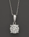 BLOOMINGDALE'S DIAMOND CLUSTER PENDANT NECKLACE IN 14K WHITE GOLD, .50 CT. T.W.,APD-6475