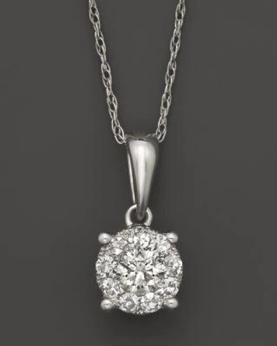 Bloomingdale's Diamond Cluster Pendant Necklace In 14k White Gold, .50 Ct. T.w.