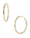 Argento Vivo Medium Hammered Hoop Earrings In Gold