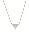 DANA REBECCA DESIGNS 14K ROSE GOLD EMILY SARAH TRIANGLE NECKLACE WITH DIAMONDS, 16,N569