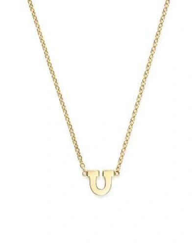 Zoë Chicco 14k Yellow Gold Initial Necklace, 16" In U
